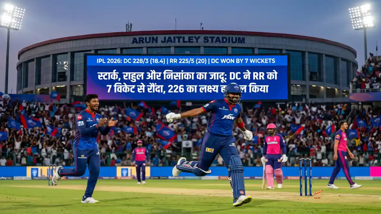IPL 2026: स्टार्क और राहुल के तूफान में उड़ी राजस्थान, DC ने 226 का लक्ष्य बौना कर रचा इतिहास