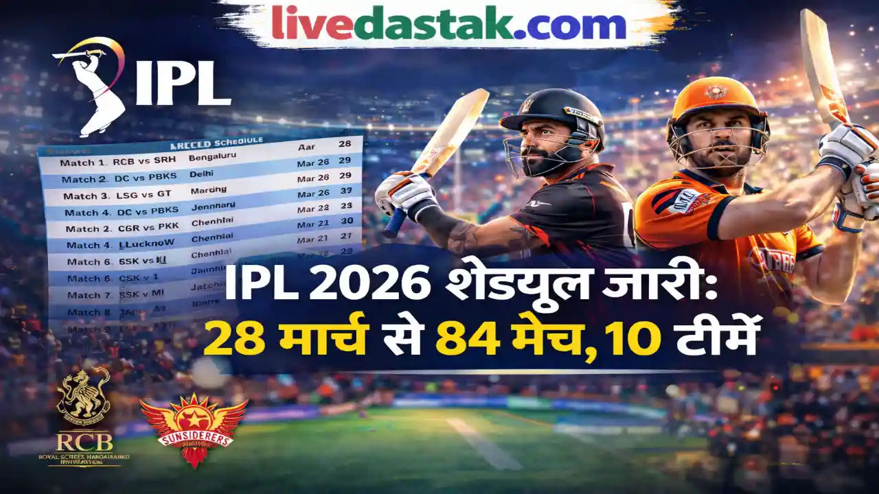 IPL 2026 शेड्यूल जारी: 28 मार्च से शुरू होगा क्रिकेट का महायुद्ध!