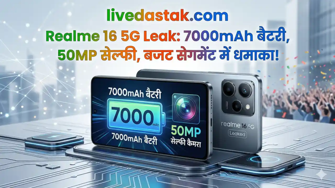 Realme 16 5G लॉन्च: 7000mAh बैटरी और दमदार सेल्फी कैमरा, जानिए कीमत