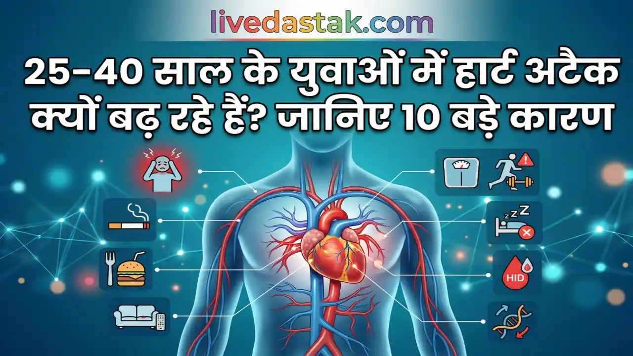 25–40 साल के युवाओं में हार्ट अटैक क्यों बढ़ रहे हैं? जानिए 10 बड़े कारण